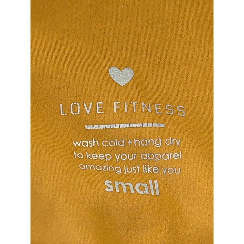 Love Fitness Womens Mustard Yellow High Waisted Activewear Leggings Small Heart